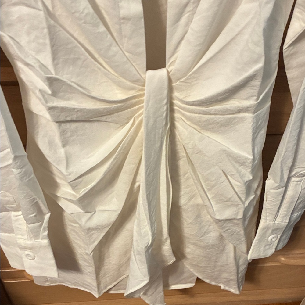 Choosy St. Crosby White Long Sleeve Button-Up shirt dress mini Kim Kardashian - Picture 9 of 12